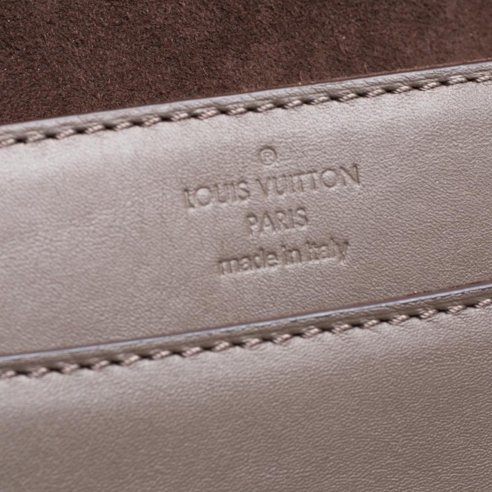 Black Louis Vuitton Granit Leather Chain Louise GM Bag