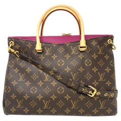 Louis Vuitton Grape Monogram Canvas Pallas Leather Shoulder Bag With Receipt