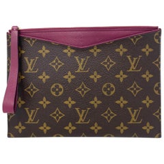 Louis Vuitton Grape Pochette Pallas Monogram Leather Canvas Clutch