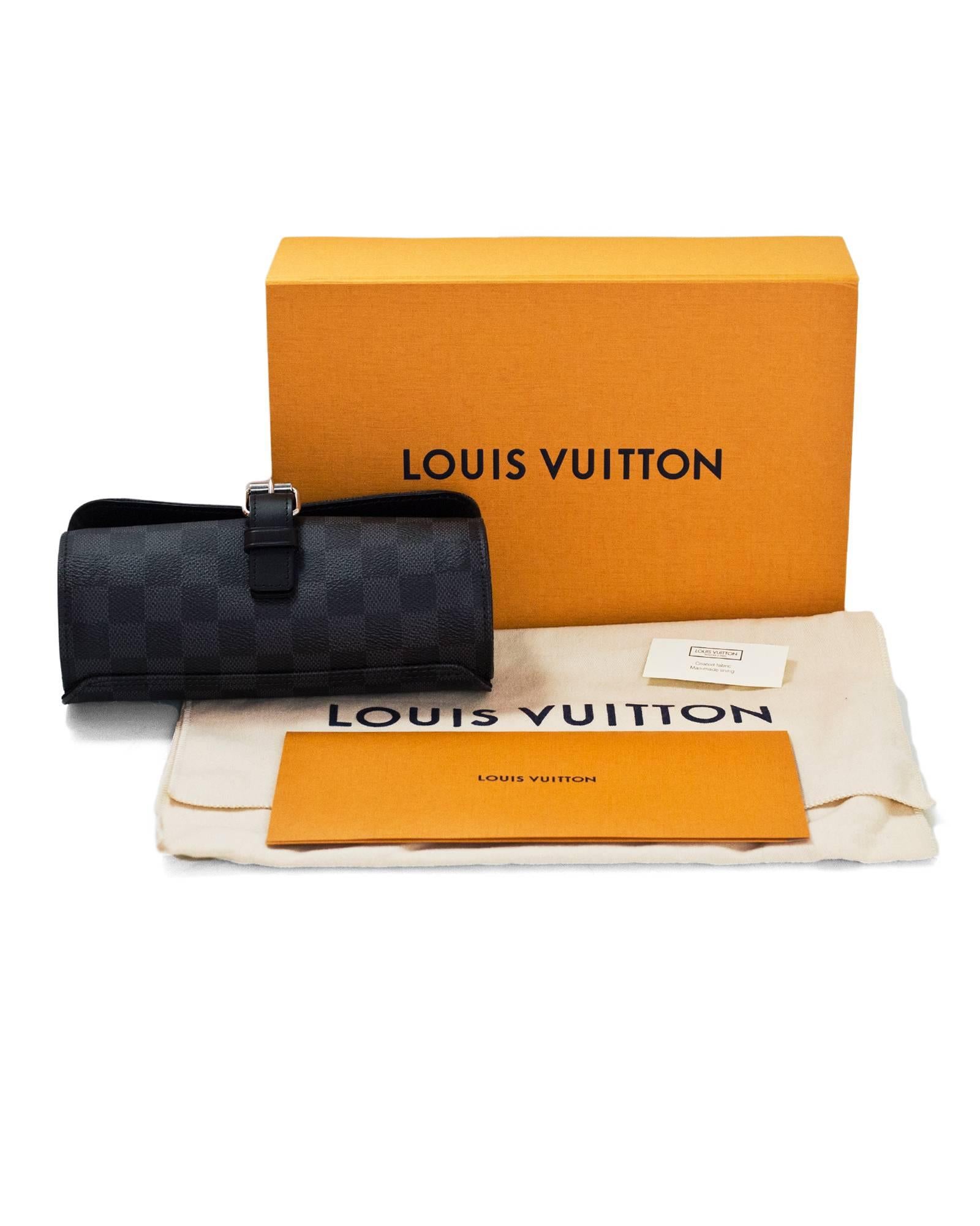 Louis Vuitton Graphite Damier 3 Watch Case with Box & Receipt 2