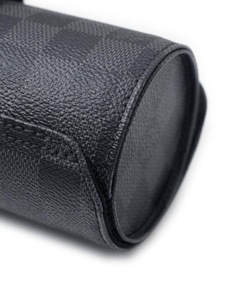 Louis Vuitton Graphite Damier 3 Watch Case with Box and Receipt at 1stdibs