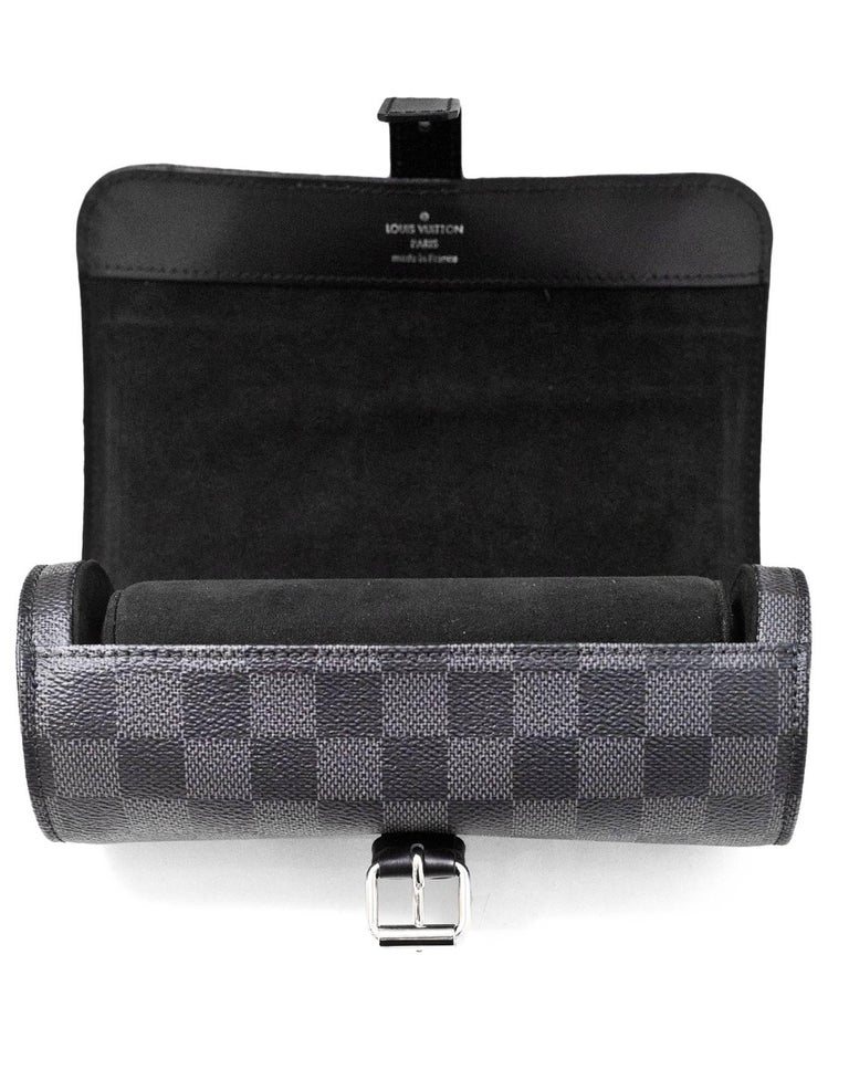 Louis Vuitton Damier Graphite 3 Watch Travel Case For Sale at 1stDibs