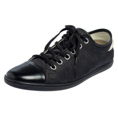 Louis Vuitton Graphite Damier Black Leather Cap Toe Low Top Sneakers Size 42.5