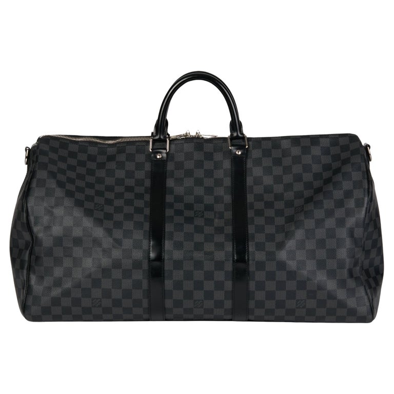LOUIS VUITTON Graphite Damier Coated Canvas and Black Calfskin Leather ...
