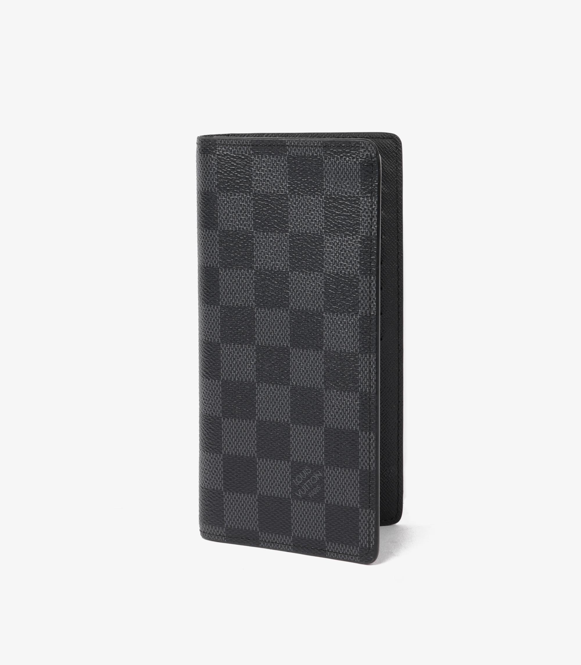Portafoglio Louis Vuitton Graphite Damier Coated Canvas Brazza Bi-Fold In condizioni ottime in vendita a Bishop's Stortford, Hertfordshire