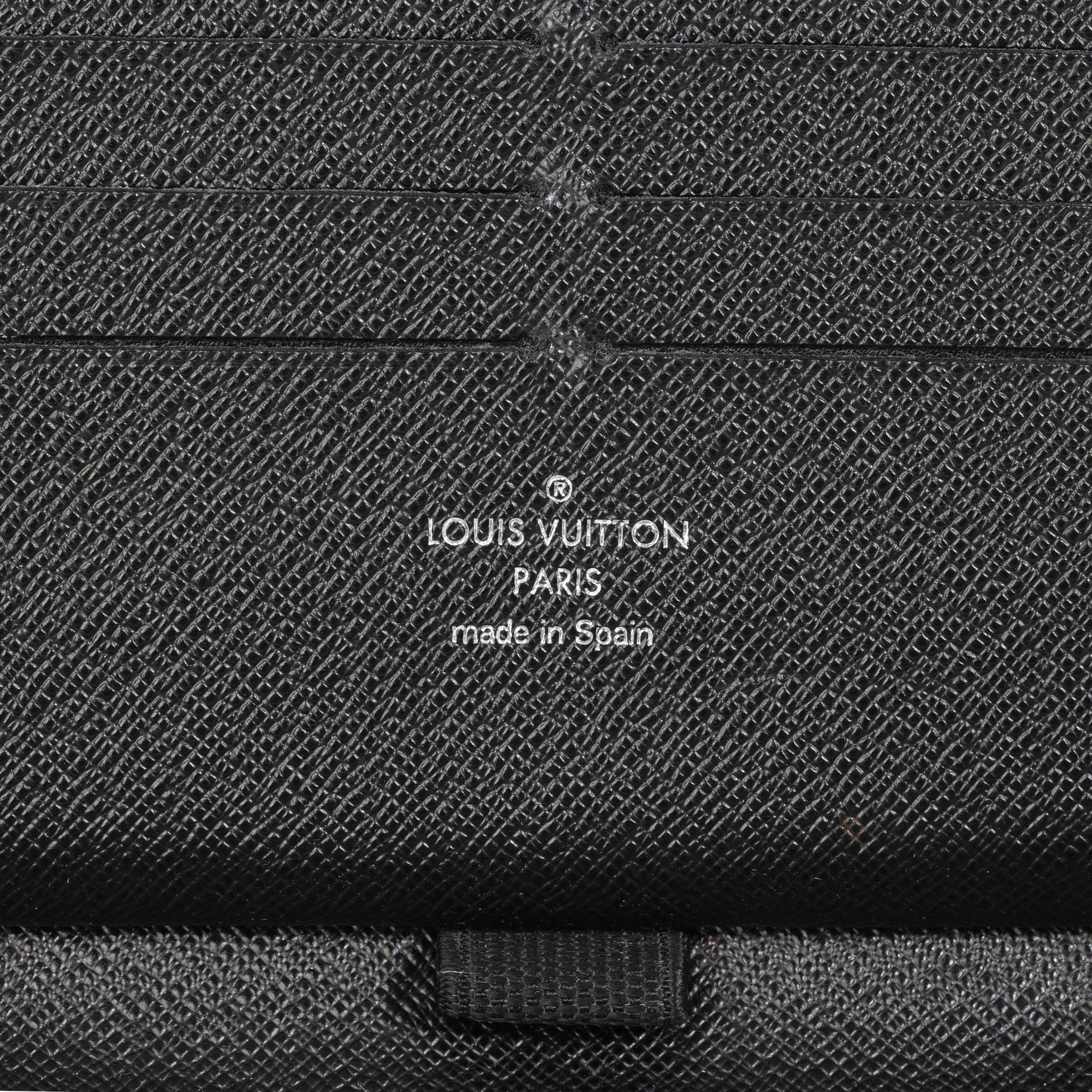 Black Louis Vuitton GRAPHITE DAMIER COATED CANVAS ZIPPY ORGANISER