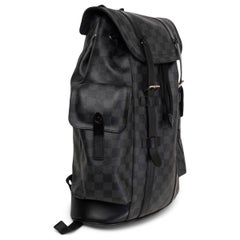 LOUIS VUITTON Graphite grey DAMIER CANVAS CHRISTOPHER PM Backpack Bag