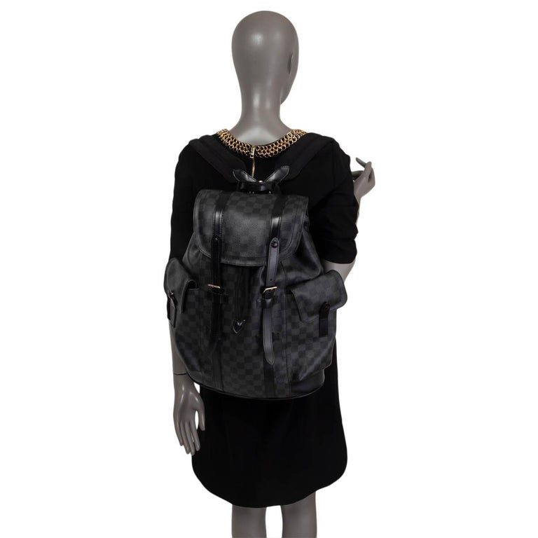 LOUIS VUITTON Graphite grey DAMIER CANVAS CHRISTOPHER PM Backpack Bag For Sale 4