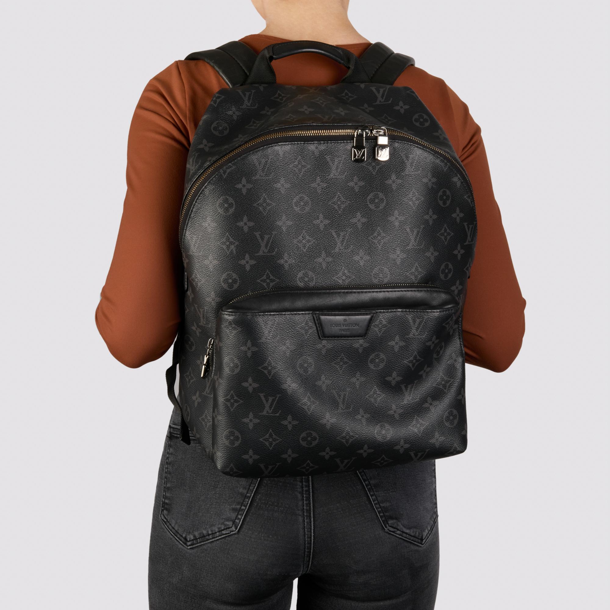 LOUIS VUITTON Graphite Monogram Canvas & Black Leather Discovery Backpack 6