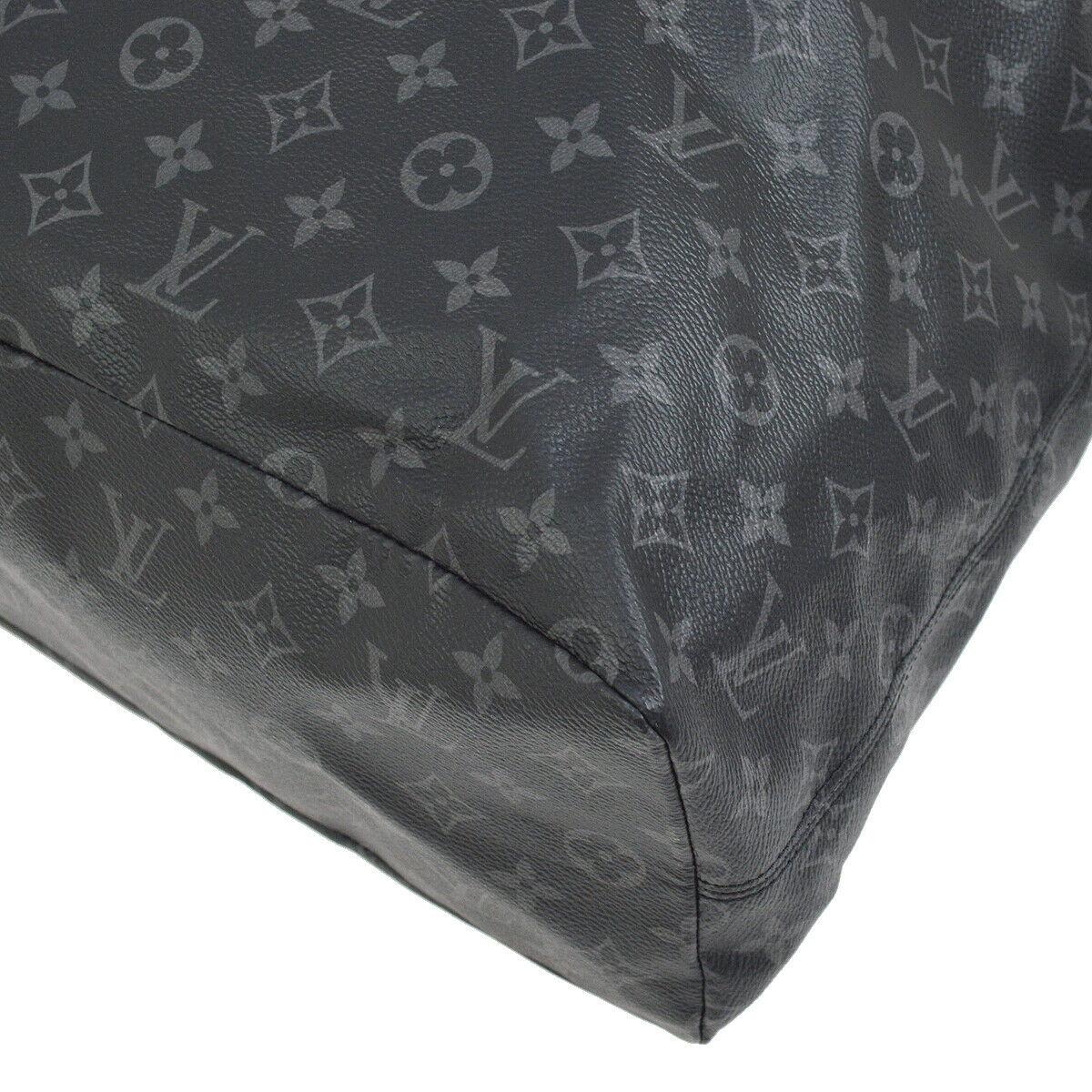 Louis Vuitton Gray Black Mono Men's Travel Carryall Travel Duffle Top Handle Bag 3