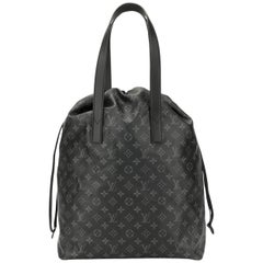 Louis Vuitton Gray Black Mono Men's Travel Carryall Travel Duffle Top ...