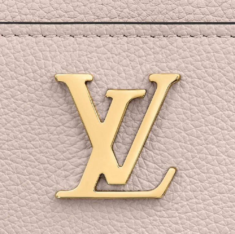 Louis Vuitton Gray Ecru Calfskin Zippy Lockme Coin Purse For Sale at 1stDibs
