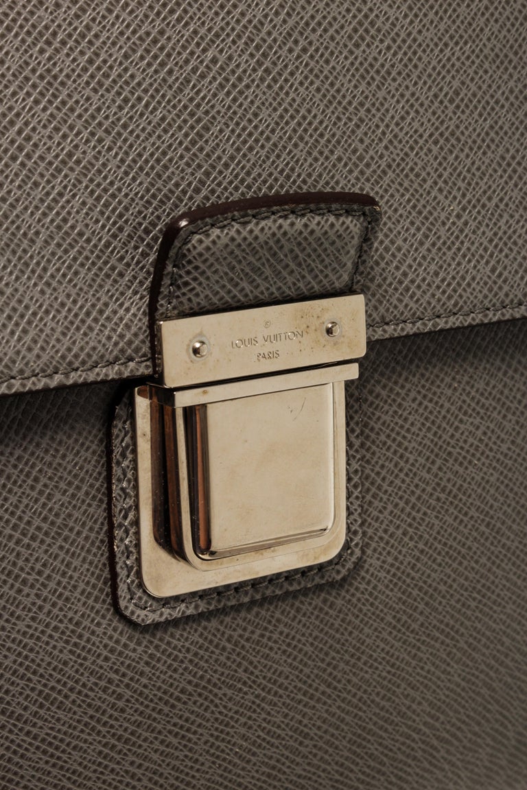 Shop for Louis Vuitton Gray Taiga Leather Vassili GM Briefcase Bag