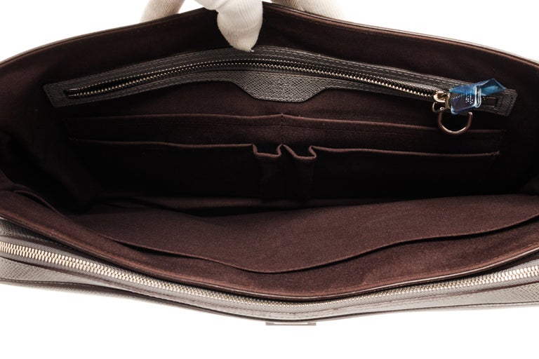 Shop for Louis Vuitton Gray Taiga Leather Vassili GM Briefcase Bag