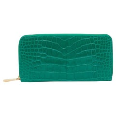Louis Vuitton Green Alligator Leather Zippy Wallet