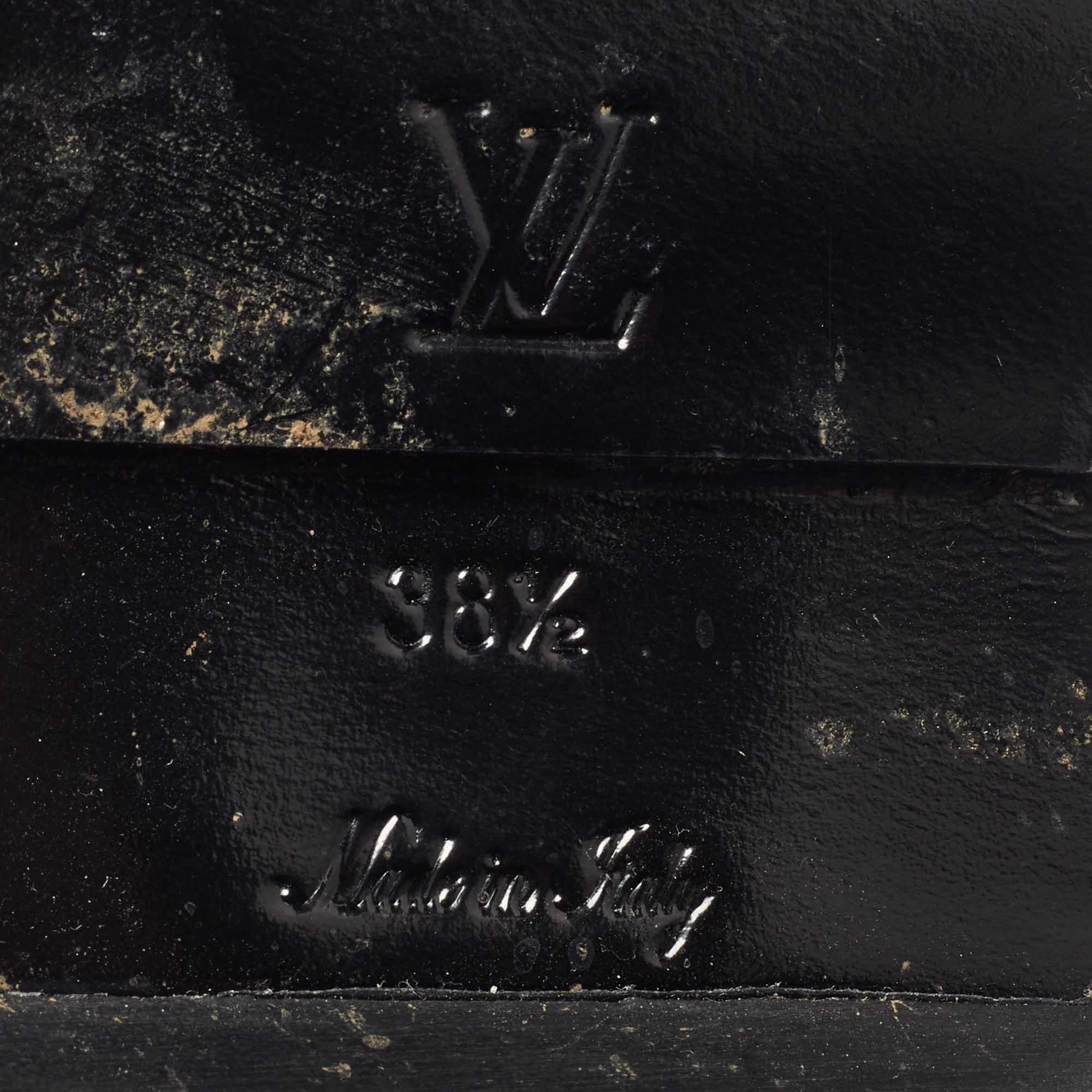 Louis Vuitton Green/Black Canvas and Leather Midcalf Boots Size 38.5 For Sale 5