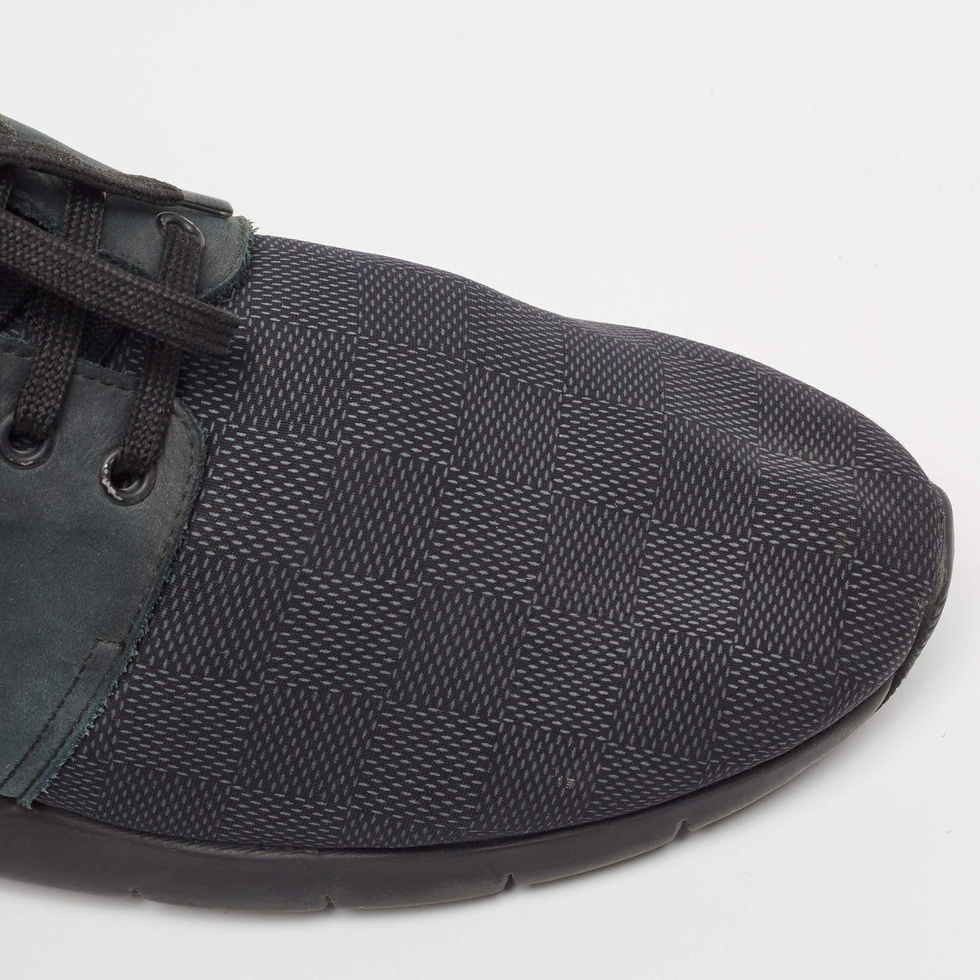 Zapatillas Fastlane Louis Vuitton de nailon y piel verde/negro talla 41.5 en venta 1