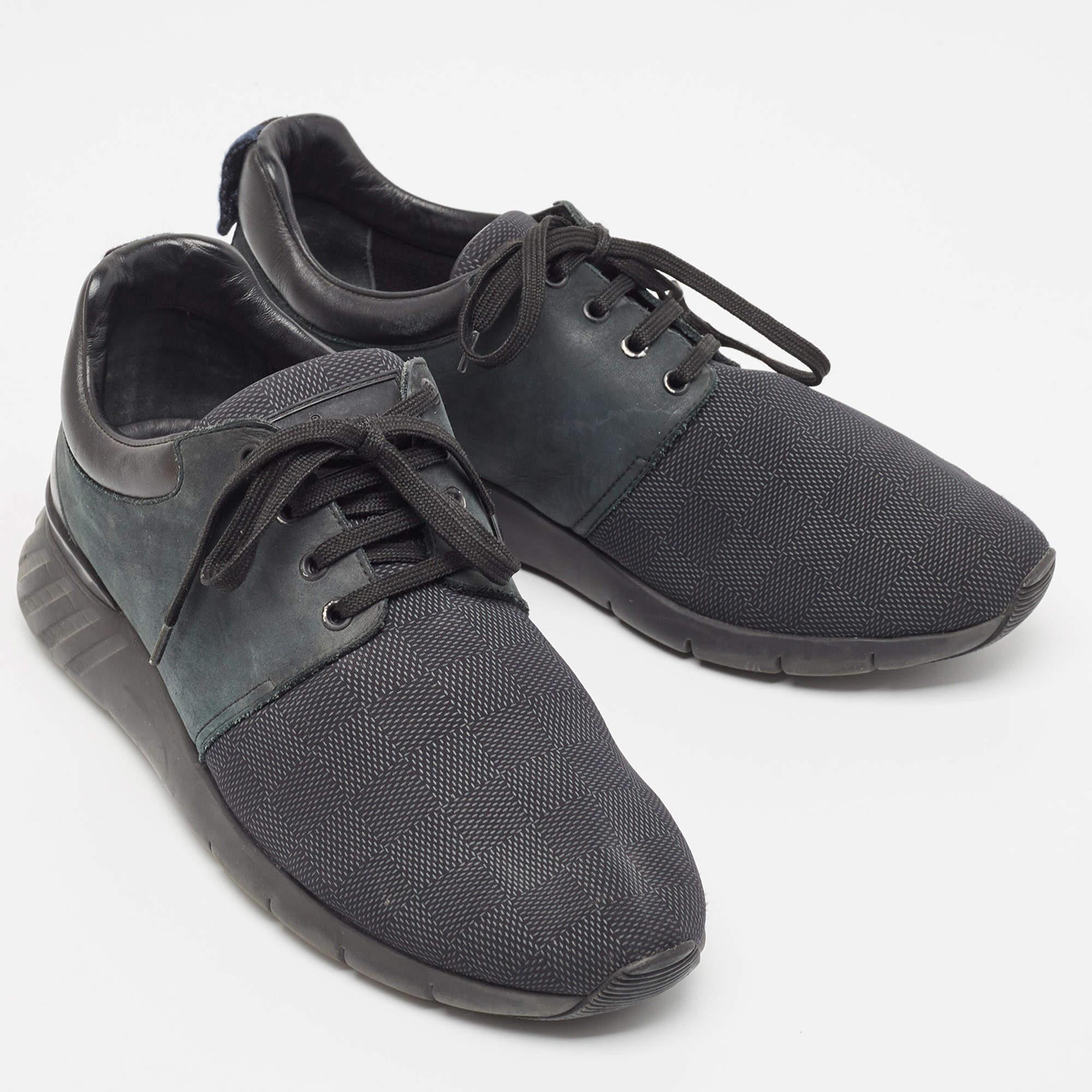 Zapatillas Fastlane Louis Vuitton de nailon y piel verde/negro talla 41.5 en venta 3