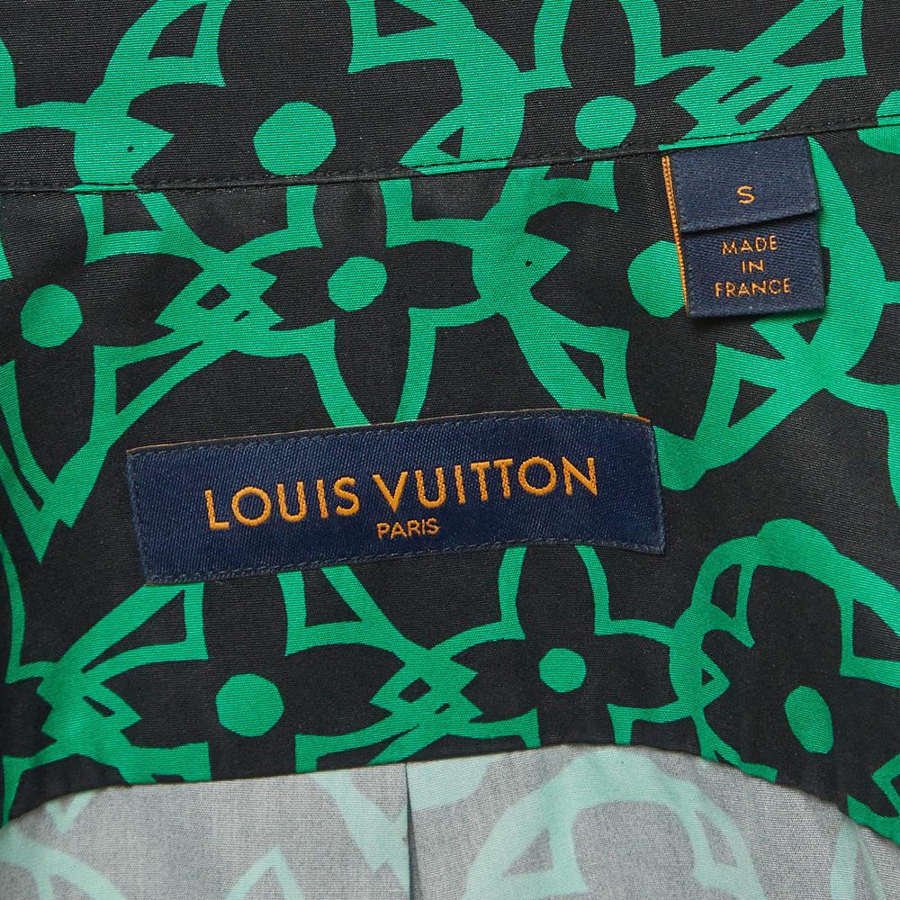 Blue Louis Vuitton Green/Black Printed Cotton Oversized Shirt S