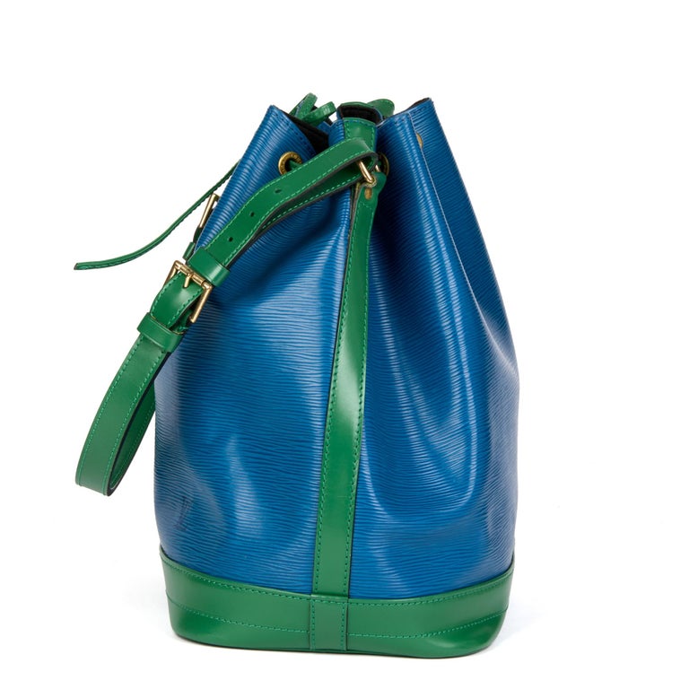 Louis Vuitton Blue Noe Epi PM Leather Bucket Bag - Ruby Lane