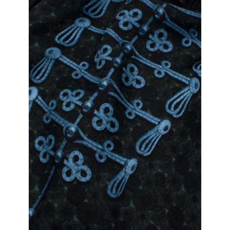 Louis Vuitton Green & Blue Printed Silk & Wool Dress For Sale 1