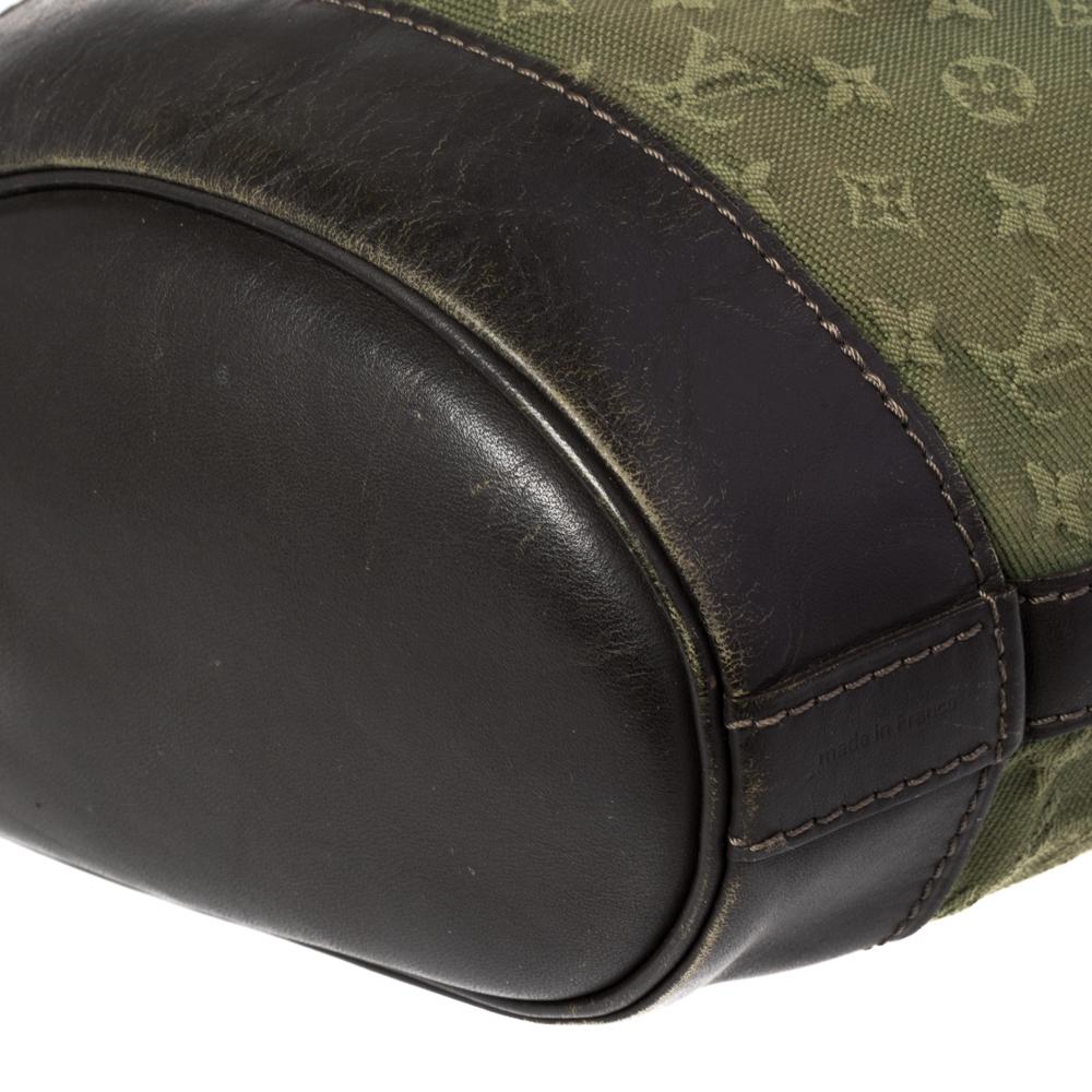 Louis Vuitton Grün/Braun Monogram Mini Lin Canvas Noelie Tasche 4