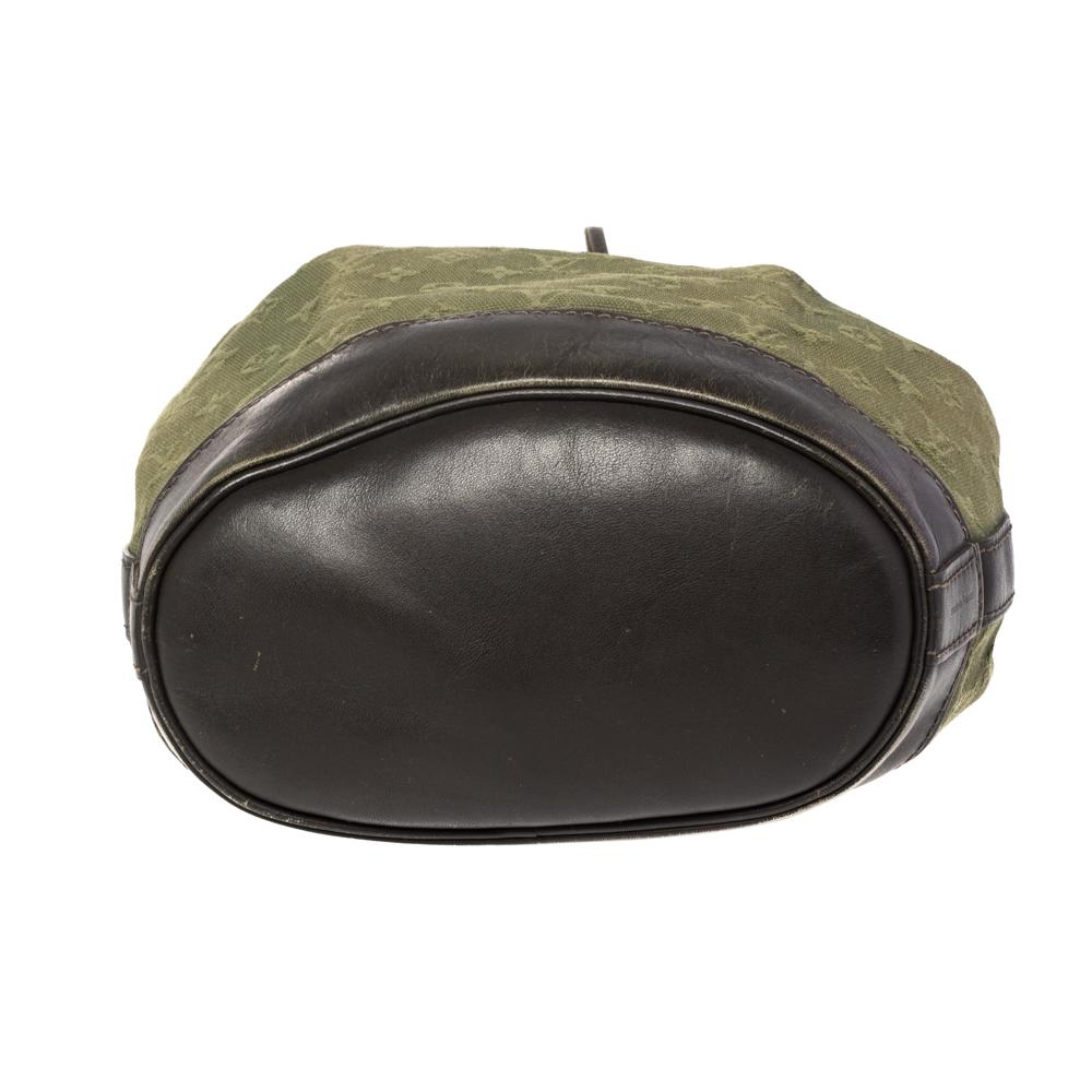 Louis Vuitton Grün/Braun Monogram Mini Lin Canvas Noelie Tasche 5
