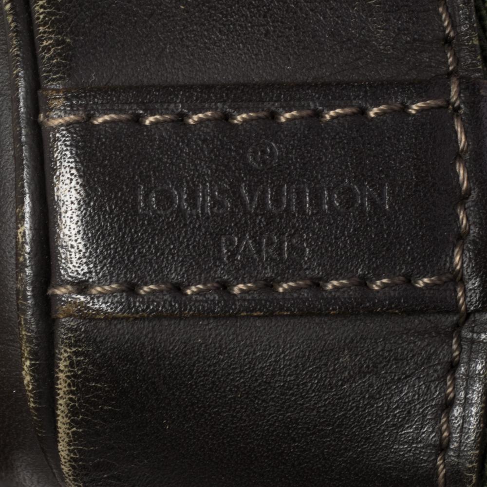 Louis Vuitton Grün/Braun Monogram Mini Lin Canvas Noelie Tasche im Zustand „Gut“ in Dubai, Al Qouz 2