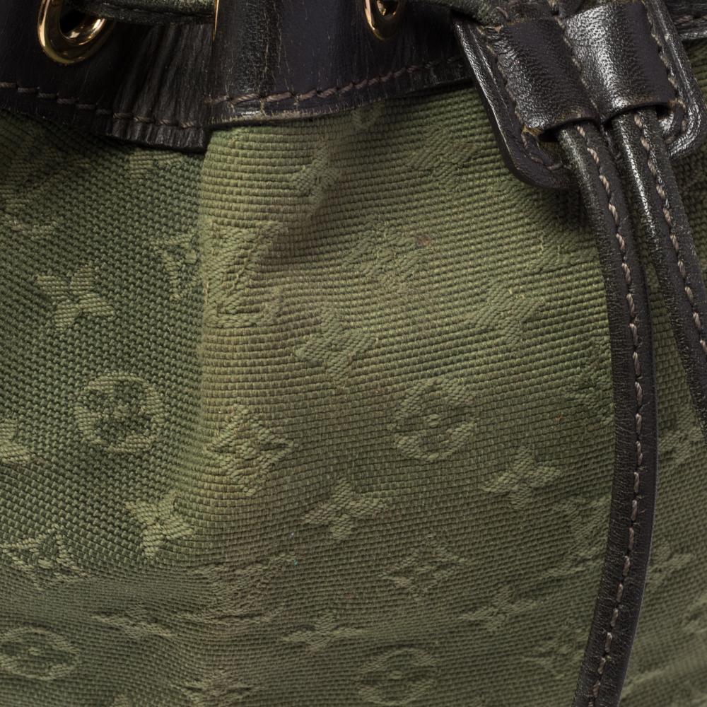 Louis Vuitton Grün/Braun Monogram Mini Lin Canvas Noelie Tasche 3