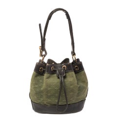 Louis Vuitton Grün/Braun Monogram Mini Lin Canvas Noelie Tasche