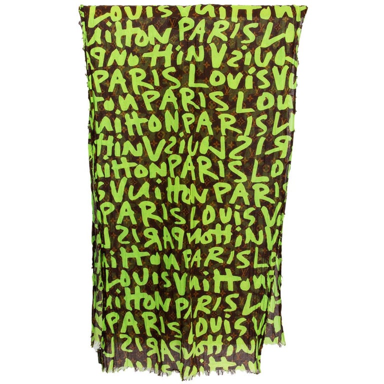 Louis Vuitton, Accessories, Rare Louis Vuitton Limited Edition Neon Pink  Lv Stephen Sprouse Graffiti Scarf