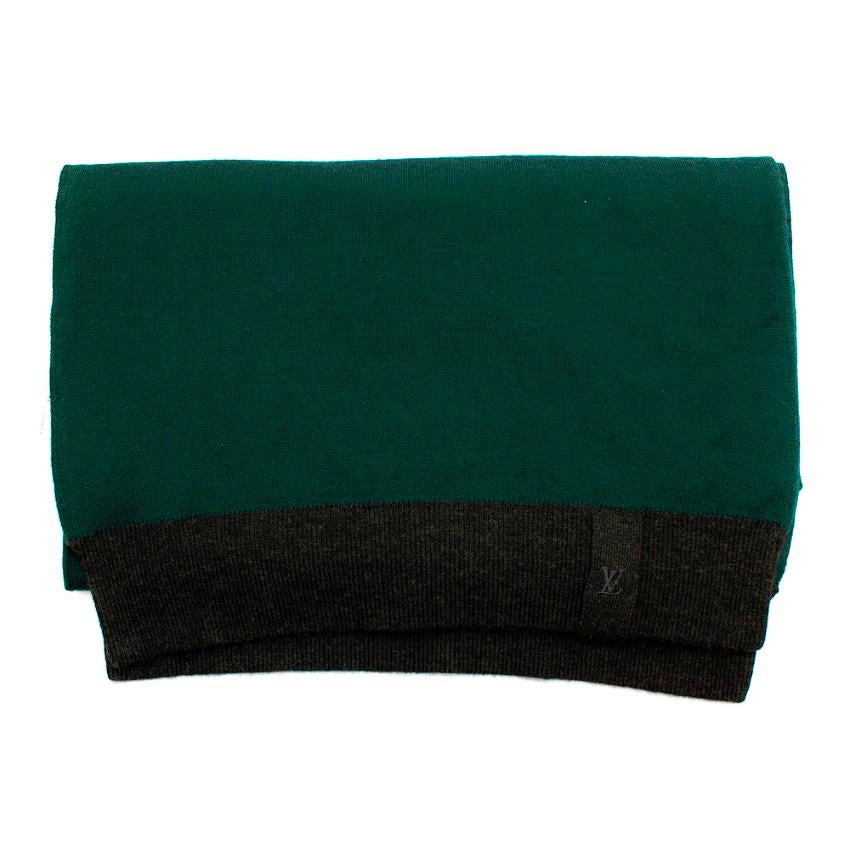 Black Louis Vuitton Green Cashmere Knit Scarf For Sale