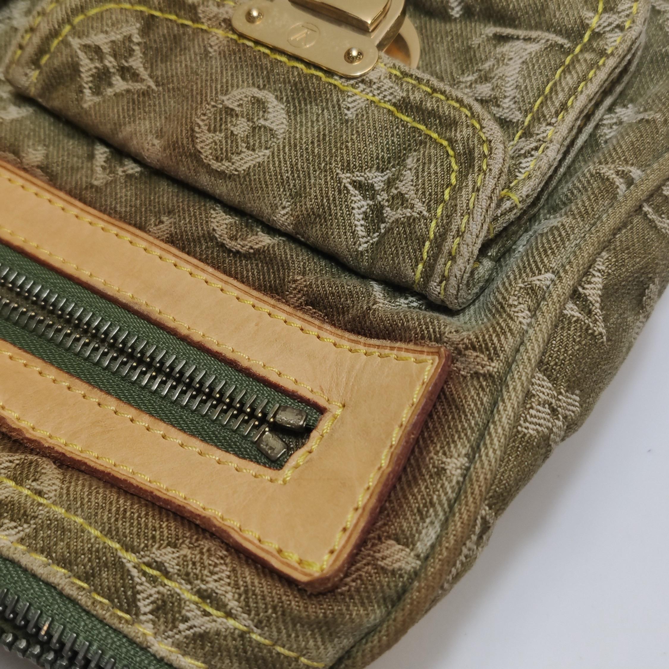 Louis Vuitton Green Denim Neo Speedy Boston Bag For Sale 6