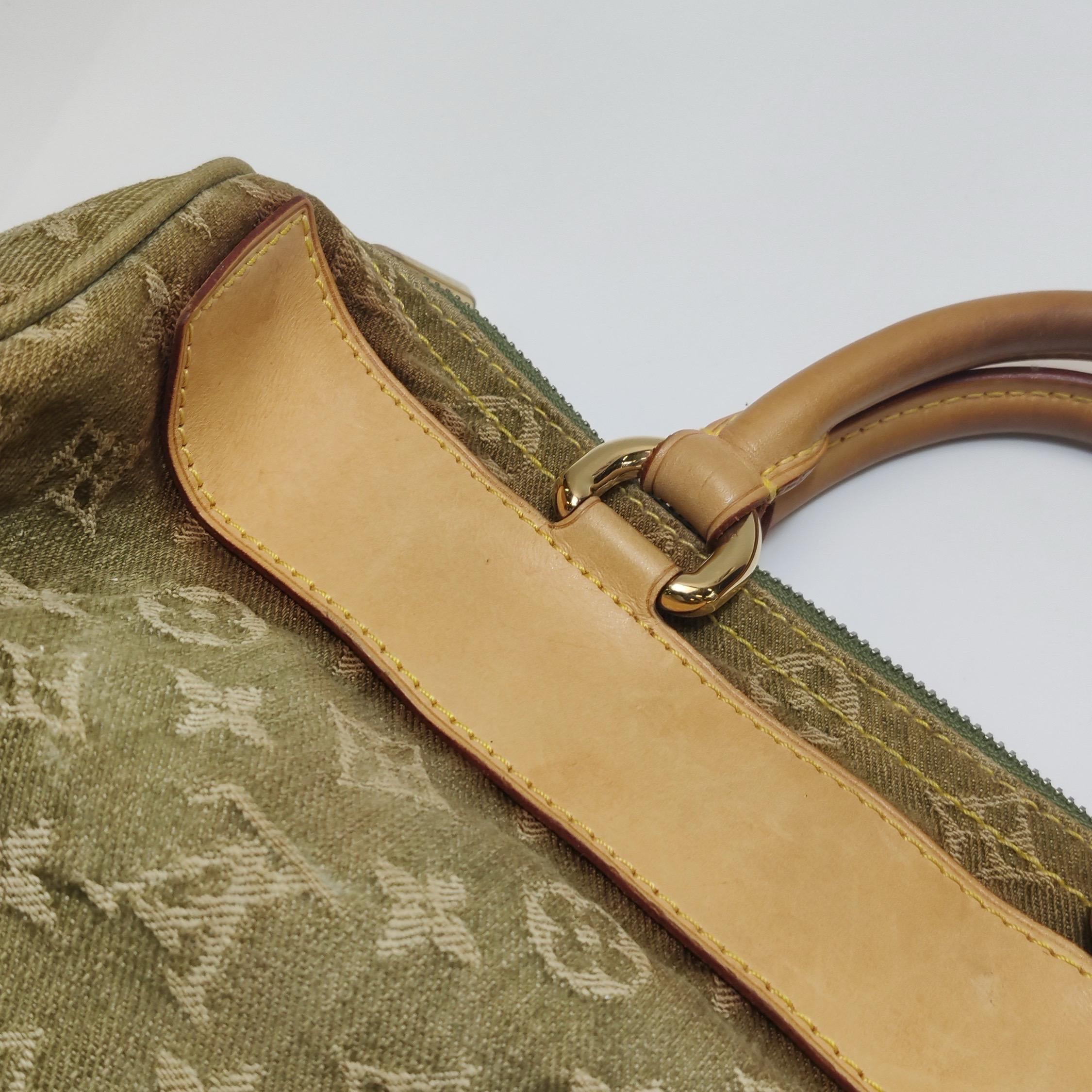 Louis Vuitton Green Denim Neo Speedy Boston Bag For Sale 7