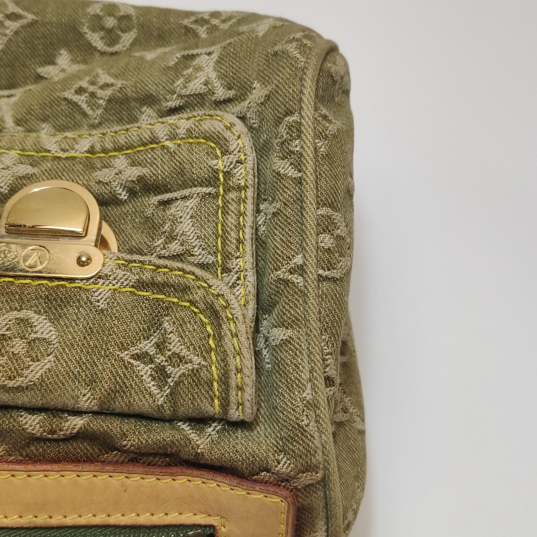 Louis Vuitton Green Denim Neo Speedy Boston Bag For Sale 11