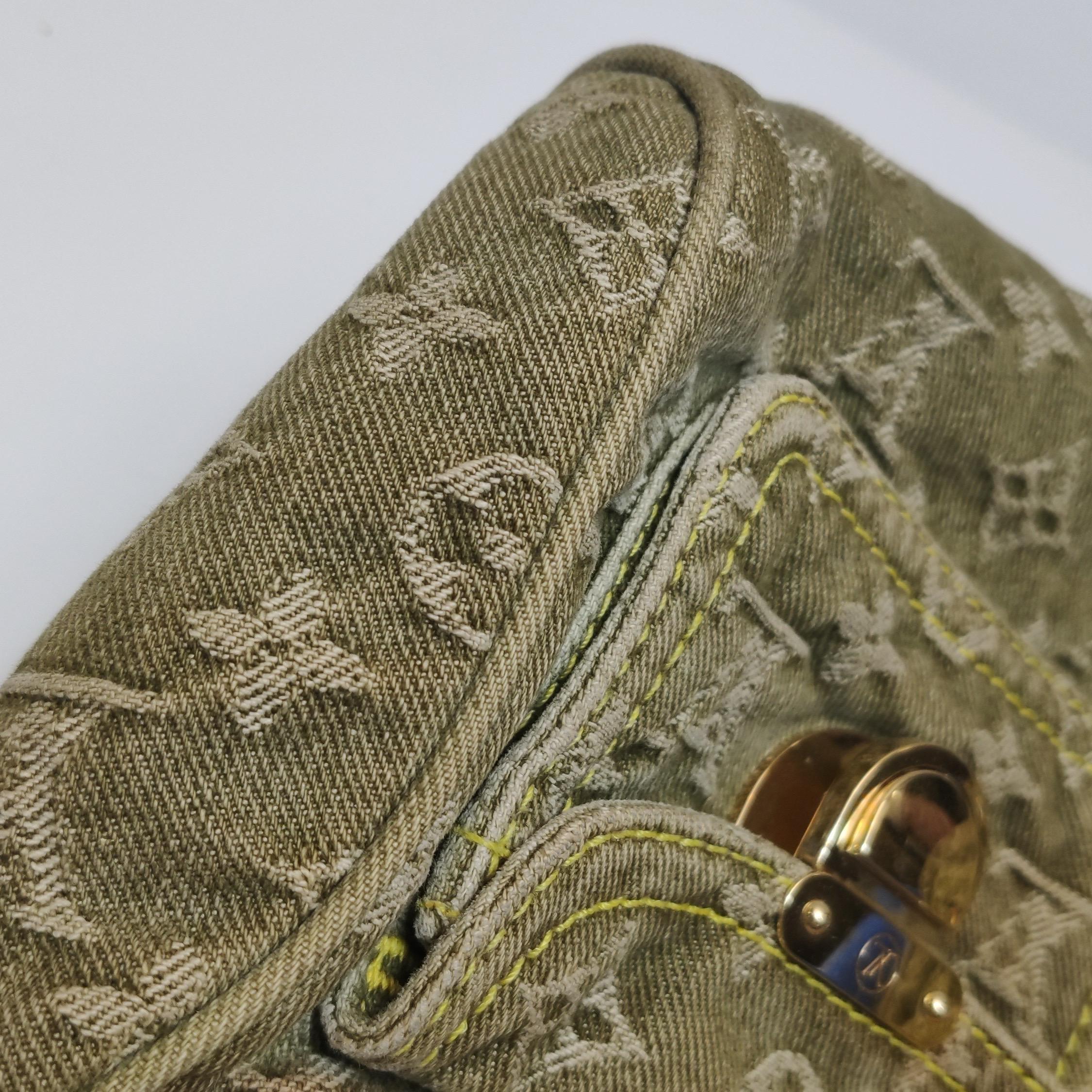 Louis Vuitton Green Denim Neo Speedy Boston Bag For Sale 12