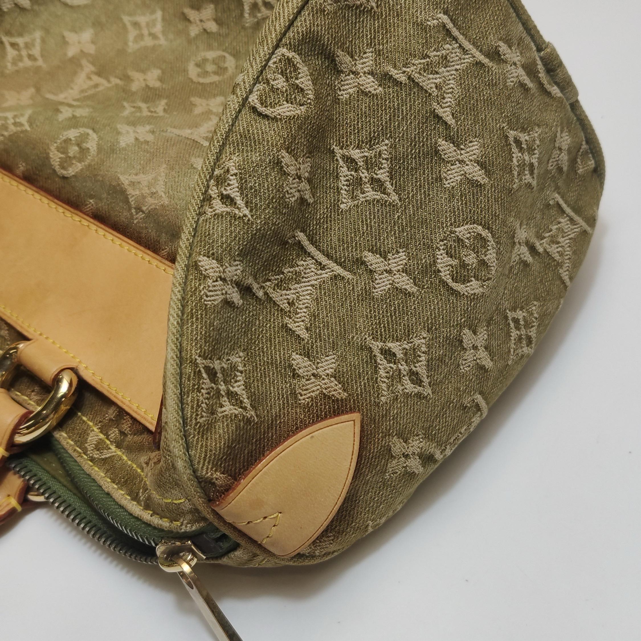 Louis Vuitton Green Denim Neo Speedy Boston Bag For Sale 14