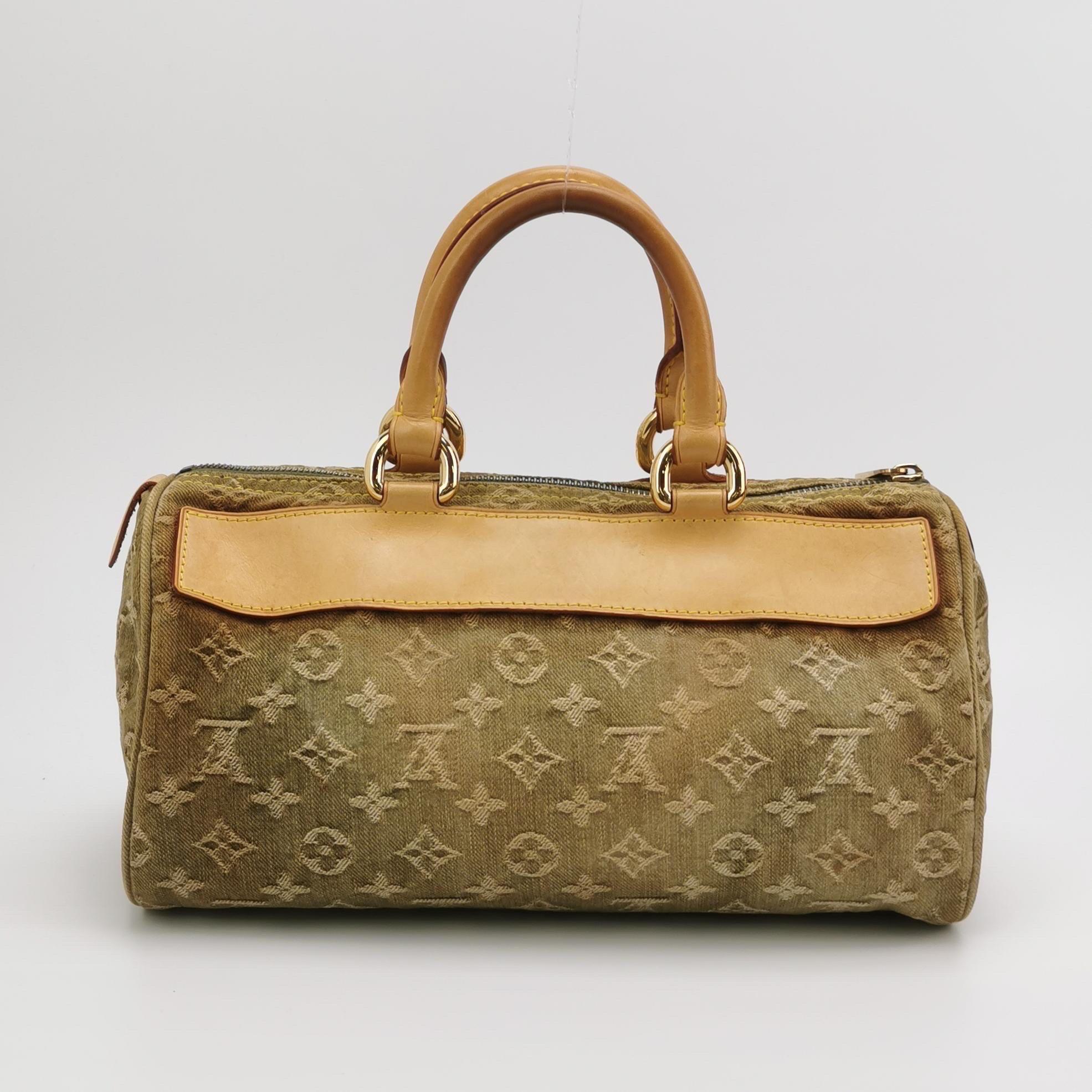 Louis Vuitton Green Denim Neo Speedy Boston Bag For Sale 1