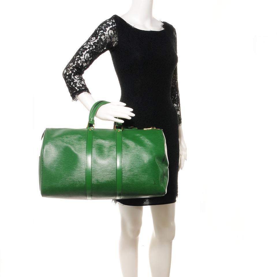 Gray Louis Vuitton Green Epi Leather Borneo Keepall 45 Duffle 860599