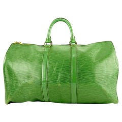 Louis Vuitton Green Epi Leather Borneo Keepall 45 Duffle Bag 569lvs311