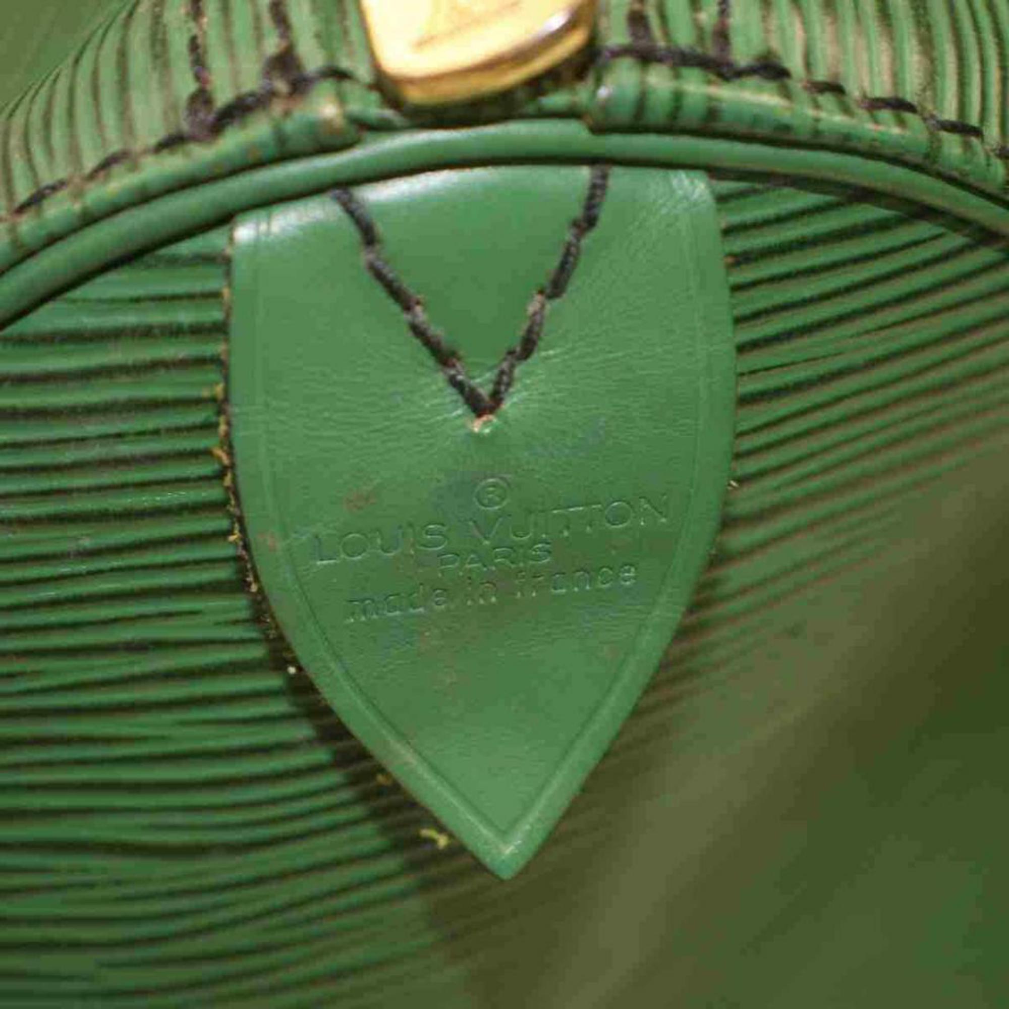 Louis Vuitton Green Epi Leather Borneo Keepall 45 Duffle Bag 853599 In Good Condition In Dix hills, NY