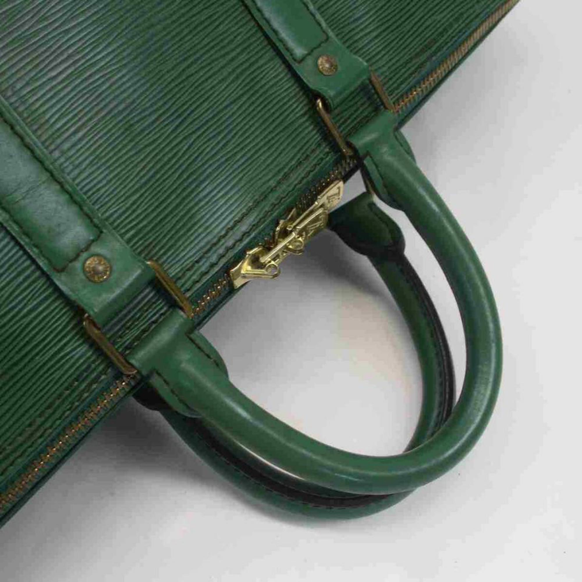Women's Louis Vuitton Green Epi Leather Borneo Keepall 45 Duffle Bag 853599