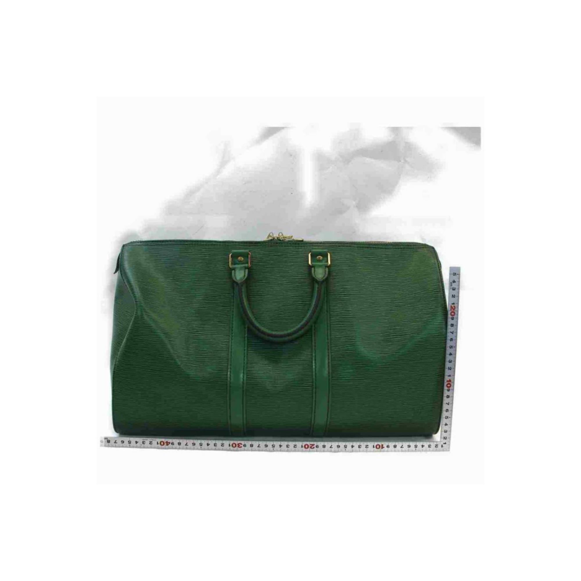 Louis Vuitton Green Epi Leather Borneo Keepall 45 Duffle Bag 853599 2