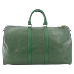 Louis Vuitton Green Epi Leather Borneo Keepall 45 Duffle Bag 853599
