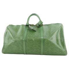 Louis Vuitton Green Epi Leather Borneo Keepall 55 Duffle Bag 4LV914