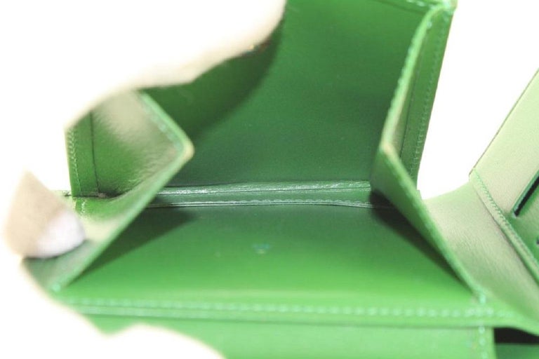 Louis Vuitton EPI Green Leather Card Holder Bifold Wallet, Made In