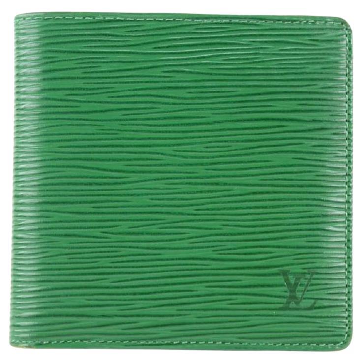 Louis Vuitton Grün Epi Leder Borneo Herren Brieftasche zum Umklappen schlank Multiple Epi Leder Borneo