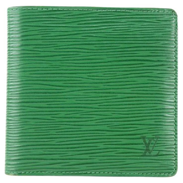 Louis Vuitton Green Epi Leather Borneo Men's Bifold Wallet Slender Multiple