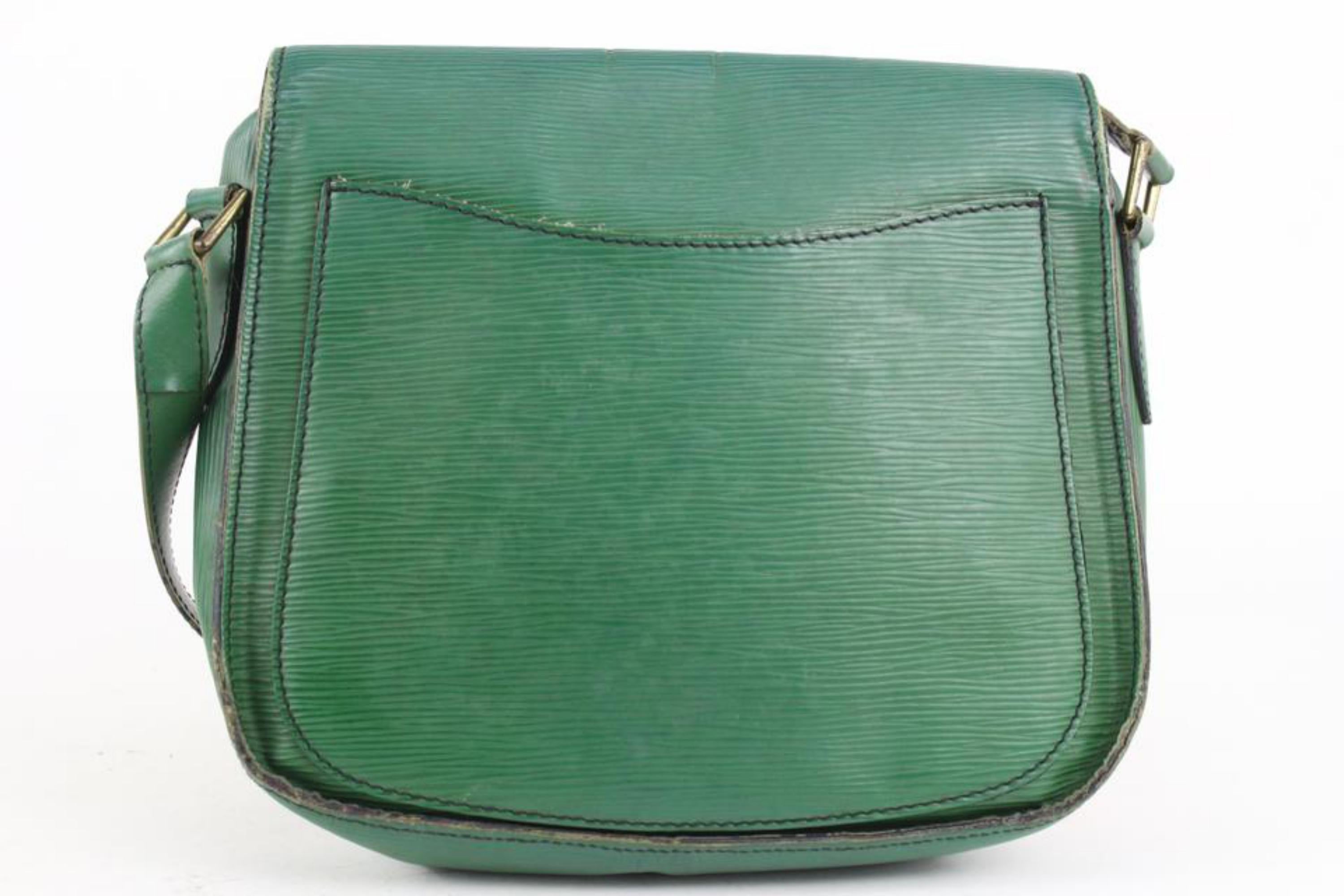 Women's Louis Vuitton Green Epi Leather Borneo Saint Cloud Crossbody Bag 1LV1015