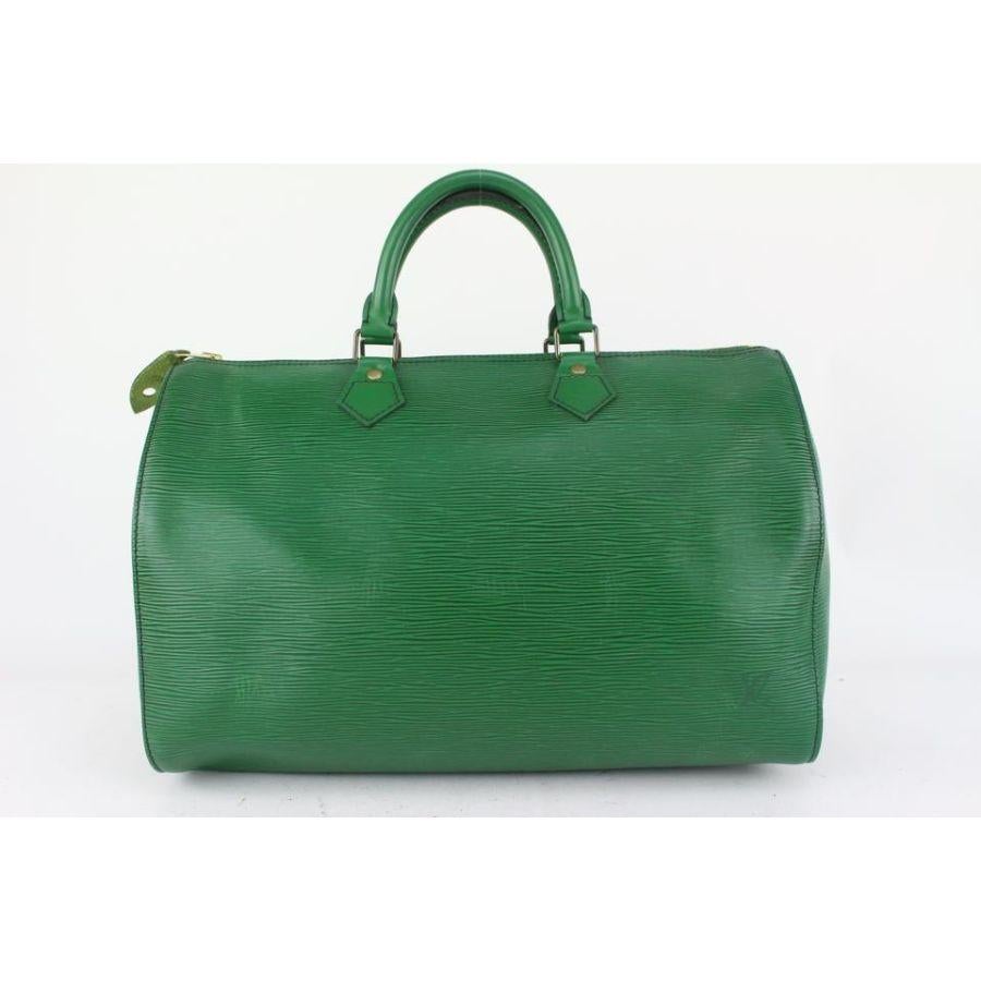 Louis Vuitton Green Epi Leather Borneo Speedy 35 Boston Bag  820lv99 7